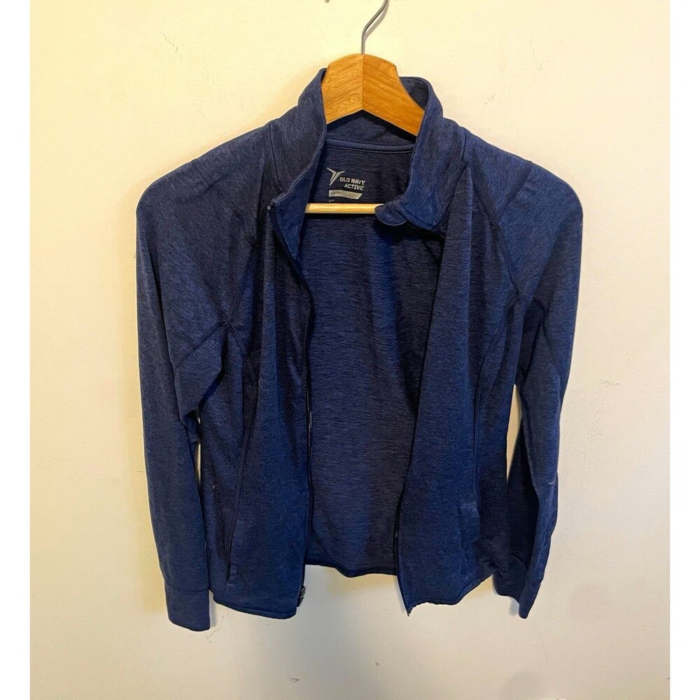 Old Navy Active Go-Dry Women's Blue Track Jacket Full Zip Zipped Pockets S